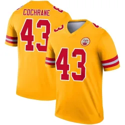 Kansas City Chiefs Men's Legend Gold Inverted Jersey (43 Jack Cochrane)