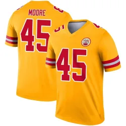 Kansas City Chiefs Men's Legend Gold Inverted Jersey (45 Isaiah Moore)