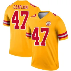 Kansas City Chiefs Men's Legend Gold Inverted Jersey (47 Eddie Czaplicki)