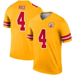 Kansas City Chiefs Men's Legend Gold Inverted Jersey (4 Rashee Rice)