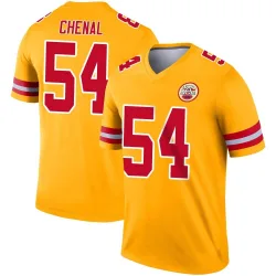 Kansas City Chiefs Men's Legend Gold Inverted Jersey (54 Leo Chenal)