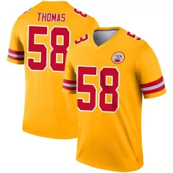 Kansas City Chiefs Men's Legend Gold Inverted Jersey (58 Derrick Thomas)