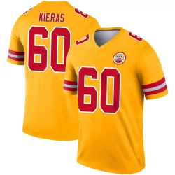 Kansas City Chiefs Men's Legend Gold Inverted Jersey (60 Tautvydas Kieras)
