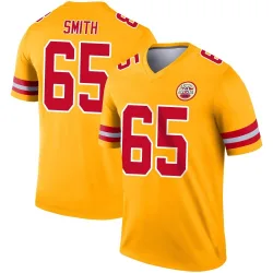 Kansas City Chiefs Men's Legend Gold Inverted Jersey (65 Trey Smith)