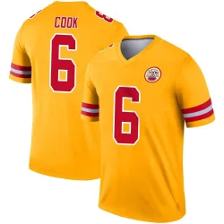 Kansas City Chiefs Men's Legend Gold Inverted Jersey (6 Bryan Cook)