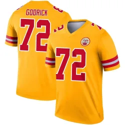 Kansas City Chiefs Men's Legend Gold Inverted Jersey (72 Chukwuebuka Godrick)