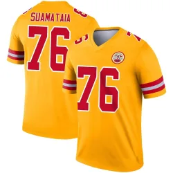 Kansas City Chiefs Men's Legend Gold Inverted Jersey (76 Kingsley Suamataia)