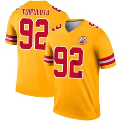 Kansas City Chiefs Men's Legend Gold Inverted Jersey (92 Marlon Tuipulotu)