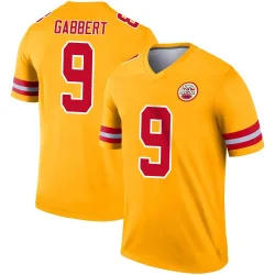 Kansas City Chiefs Men's Legend Gold Inverted Jersey (9 Blaine Gabbert)