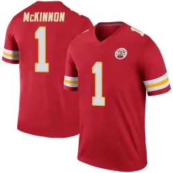 Kansas City Chiefs Men's Legend Red Color Rush Jersey (1 Jerick McKinnon)