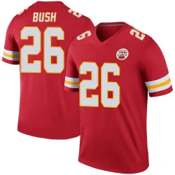 Kansas City Chiefs Men's Legend Red Color Rush Jersey (26 Deon Bush)