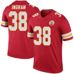 Kansas City Chiefs Men's Legend Red Color Rush Jersey (38 Keaontay Ingram)