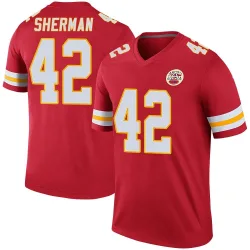 Kansas City Chiefs Men's Legend Red Color Rush Jersey (42 Anthony Sherman)