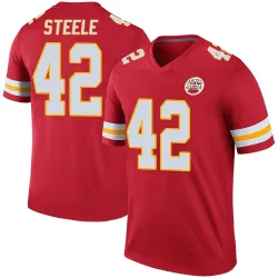 Kansas City Chiefs Men's Legend Red Color Rush Jersey (42 Carson Steele)