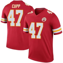 Kansas City Chiefs Men's Legend Red Color Rush Jersey (47 Baylor Cupp)