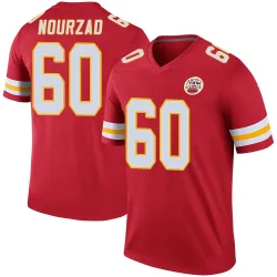 Kansas City Chiefs Men's Legend Red Color Rush Jersey (60 Hunter Nourzad)