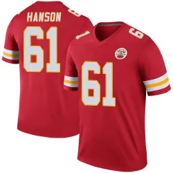 Kansas City Chiefs Men's Legend Red Color Rush Jersey (61 C.J. Hanson)