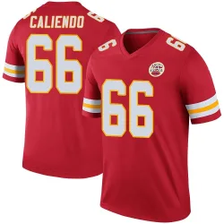 Kansas City Chiefs Men's Legend Red Color Rush Jersey (66 Mike Caliendo)