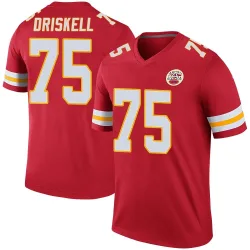 Kansas City Chiefs Men's Legend Red Color Rush Jersey (75 Ethan Driskell)