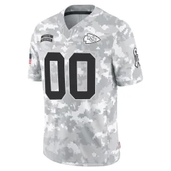 Kansas City Chiefs Men's Limited Arctic Camo 2024 Salute to Service Jersey (00 Custom)