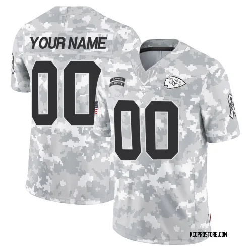 Kansas City Chiefs Men's Limited Arctic Camo 2024 Salute to Service Jersey (00 Custom)