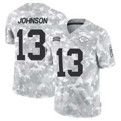 Kansas City Chiefs Men's Limited Arctic Camo 2024 Salute to Service Jersey (13 Nazeeh Johnson)