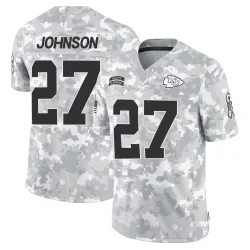 Kansas City Chiefs Men's Limited Arctic Camo 2024 Salute to Service Jersey (27 Larry Johnson)