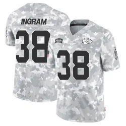 Kansas City Chiefs Men's Limited Arctic Camo 2024 Salute to Service Jersey (38 Keaontay Ingram)