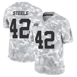 Kansas City Chiefs Men's Limited Arctic Camo 2024 Salute to Service Jersey (42 Carson Steele)