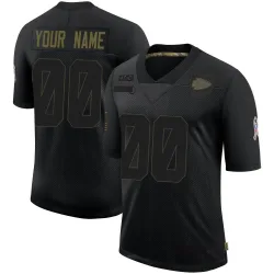 Kansas City Chiefs Men's Limited Black 2020 Salute To Service Jersey (00 Custom)