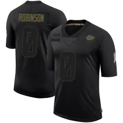 Kansas City Chiefs Men's Limited Black 2020 Salute To Service Jersey (0 Janarius Robinson)