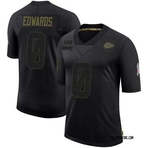 Kansas City Chiefs Men's Limited Black 2020 Salute To Service Jersey (0 Mike Edwards)