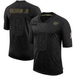 Kansas City Chiefs Men's Limited Black 2020 Salute To Service Jersey (0 Tremayne Anchrum Jr.)