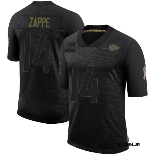 Kansas City Chiefs Men's Limited Black 2020 Salute To Service Jersey (14 Bailey Zappe)