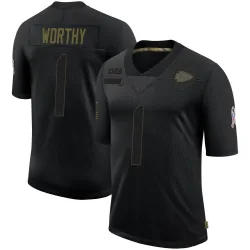 Kansas City Chiefs Men's Limited Black 2020 Salute To Service Jersey (1 Xavier Worthy)