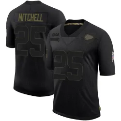 Kansas City Chiefs Men's Limited Black 2020 Salute To Service Jersey (25 Elijah Mitchell)