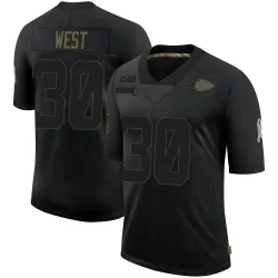 Kansas City Chiefs Men's Limited Black 2020 Salute To Service Jersey (30 Charcandrick West)