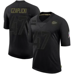 Kansas City Chiefs Men's Limited Black 2020 Salute To Service Jersey (47 Eddie Czaplicki)