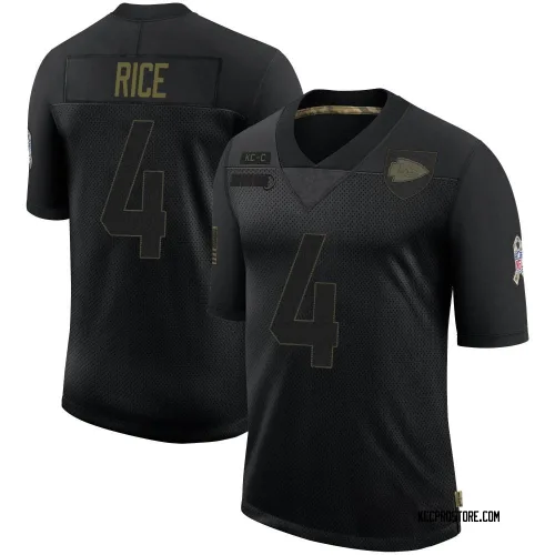 Kansas City Chiefs Men's Limited Black 2020 Salute To Service Jersey (4 Rashee Rice)