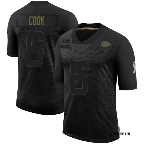 Kansas City Chiefs Men's Limited Black 2020 Salute To Service Jersey (6 Bryan Cook)