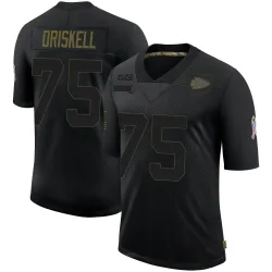 Kansas City Chiefs Men's Limited Black 2020 Salute To Service Jersey (75 Ethan Driskell)