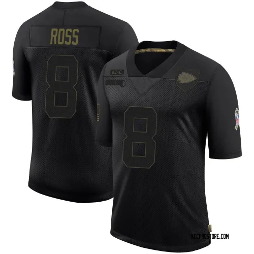 Kansas City Chiefs Men's Limited Black 2020 Salute To Service Jersey (8 Justyn Ross)