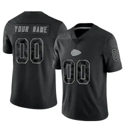 Kansas City Chiefs Men's Limited Black Reflective Jersey (00 Custom)