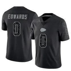 Kansas City Chiefs Men's Limited Black Reflective Jersey (0 Mike Edwards)