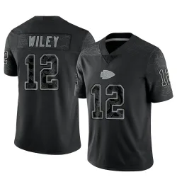 Kansas City Chiefs Men's Limited Black Reflective Jersey (12 Jared Wiley)