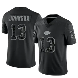 Kansas City Chiefs Men's Limited Black Reflective Jersey (13 Nazeeh Johnson)