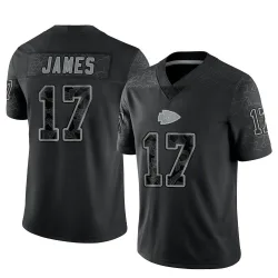 Kansas City Chiefs Men's Limited Black Reflective Jersey (17 Richie James)