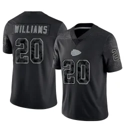 Kansas City Chiefs Men's Limited Black Reflective Jersey (20 Nohl Williams)