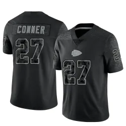 Kansas City Chiefs Men's Limited Black Reflective Jersey (27 Chamarri Conner)