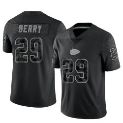 Kansas City Chiefs Men's Limited Black Reflective Jersey (29 Eric Berry)